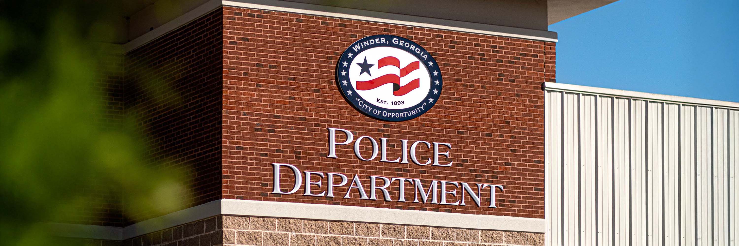 Winder Police Headquarters sign