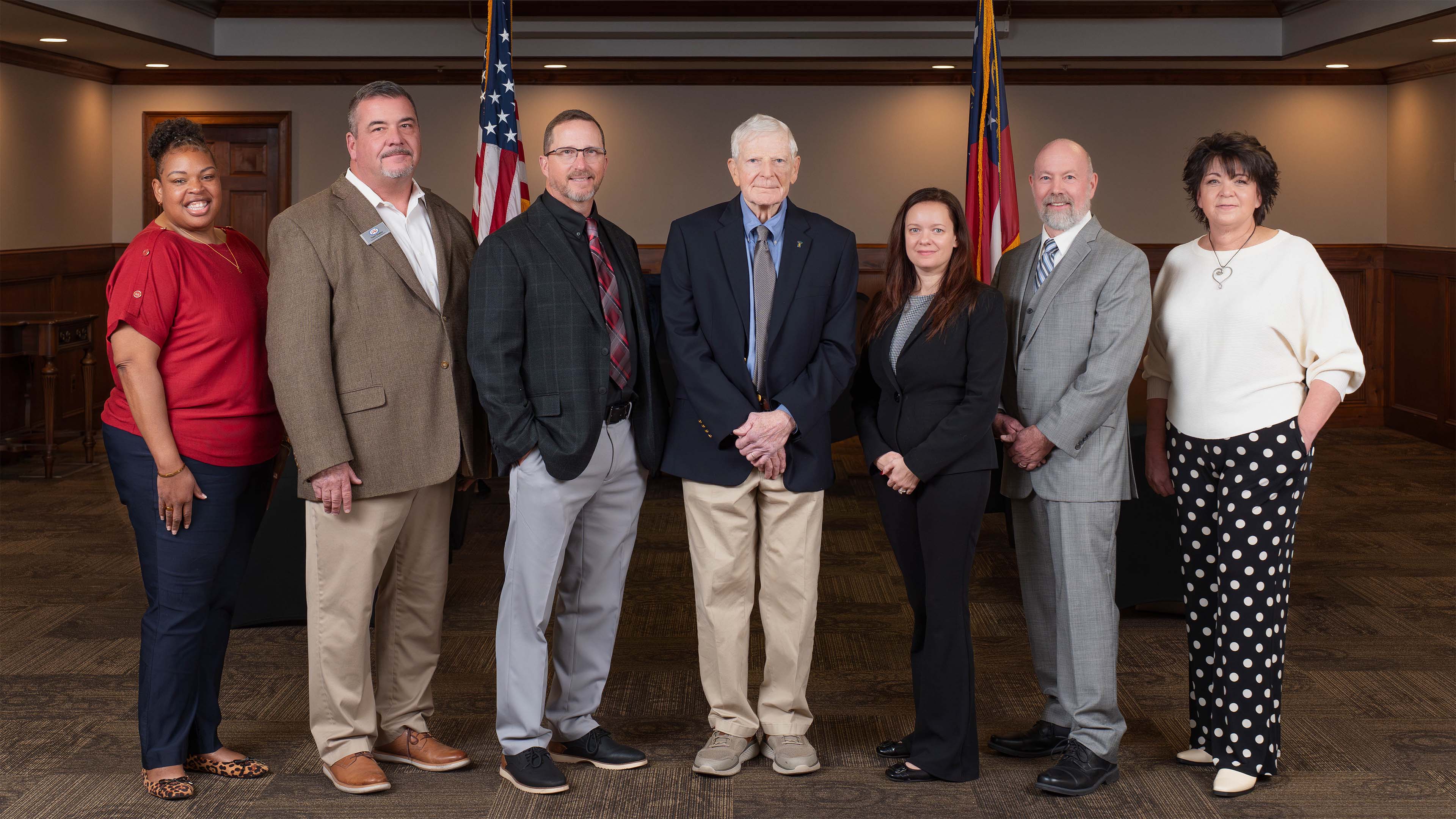 Winder City Council 2026 Group Photo, taken in the Community Center Council Chamber
